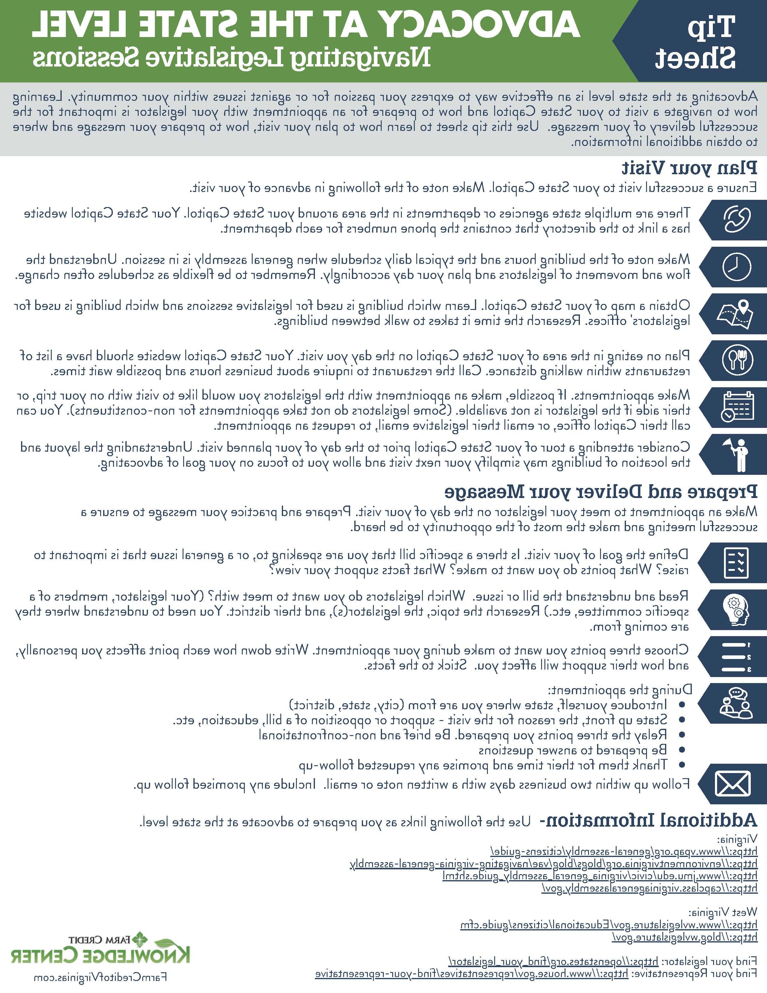 Advocacy at the state level infographic